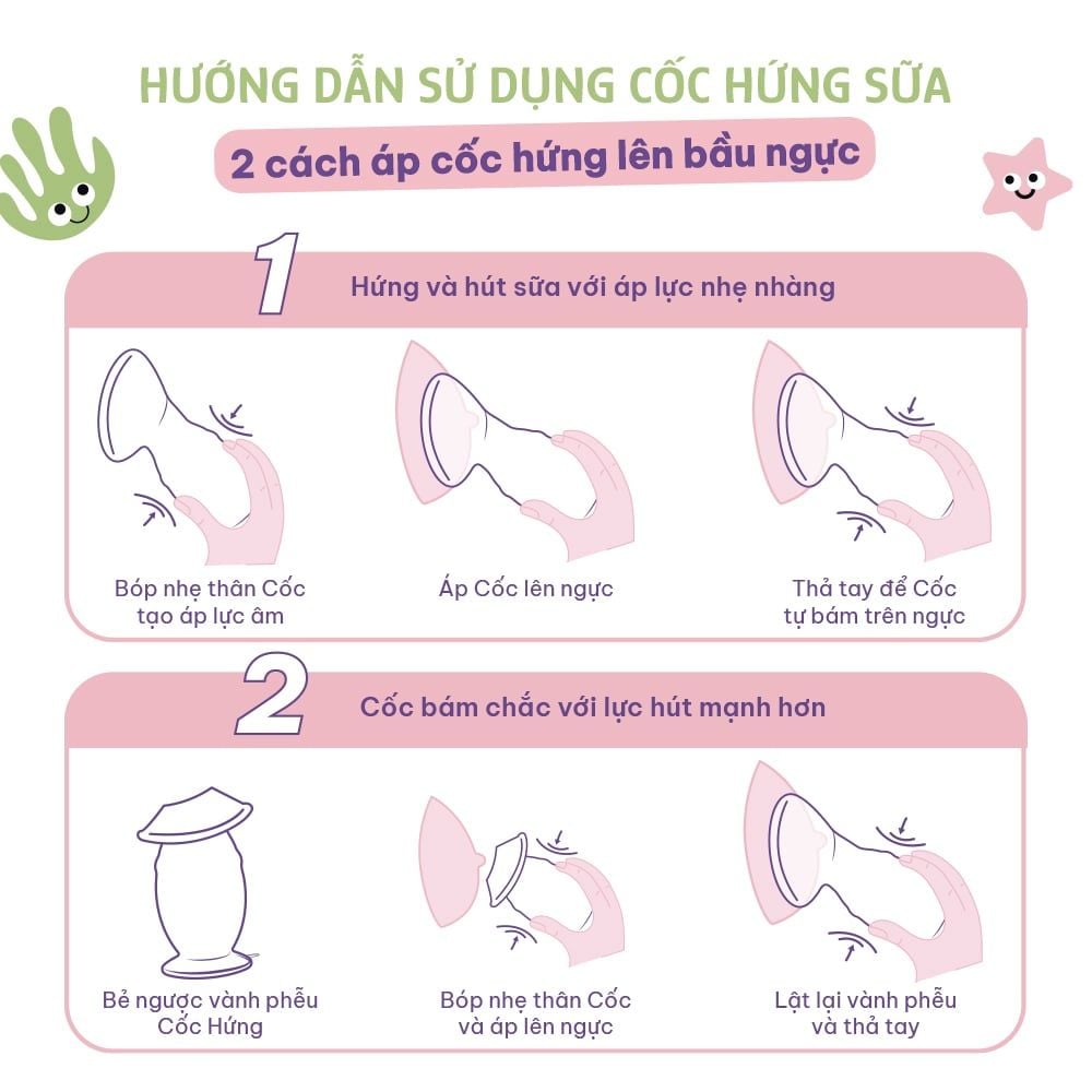 Cốc Hứng Sữa Mama’s Choice, Hút Sữa Rảnh Tay, Chất Liệu Silicone Cao Cấp, Chứng Nhận An Toàn FDA (1 Cốc)