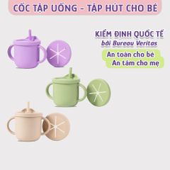 Cốc Tập Uống Silicone Mama's Choice, Thiết Kế Thông Minh Với Ống Hút và Tay Cầm Chắc Chắn
