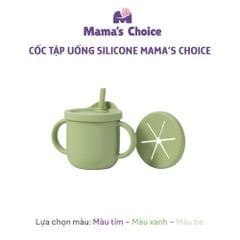 Cốc Tập Uống Silicone Mama's Choice, Thiết Kế Thông Minh Với Ống Hút và Tay Cầm Chắc Chắn