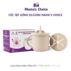 Cốc Tập Uống Silicone Mama's Choice, Thiết Kế Thông Minh Với Ống Hút và Tay Cầm Chắc Chắn