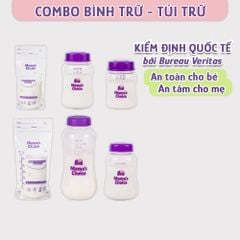 Combo Bình Trữ Sữa và Túi Trữ Sữa Mama’s Choice, Bảo Quản và Đựng Sữa Mẹ, Kiểm Định An Toàn Quốc Tế Bureau Veritas