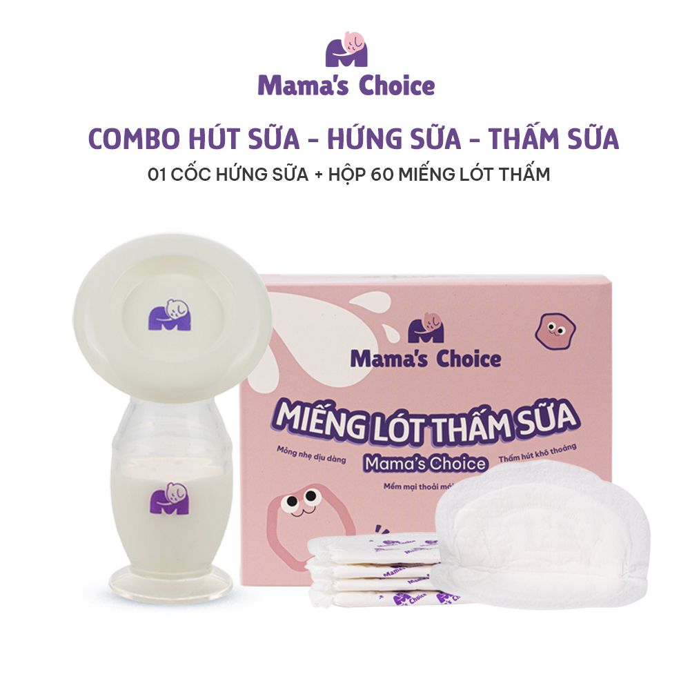 Combo Cốc Hứng Sữa, Phễu Hứng Sữa và Lót Thấm Sữa Mama's Choice, Tiện Lợi Tiết Kiệm Cho Mẹ Bầu và Sau Sinh