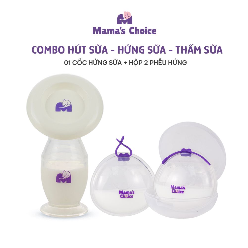 Combo Cốc Hứng Sữa, Phễu Hứng Sữa và Lót Thấm Sữa Mama's Choice, Tiện Lợi Tiết Kiệm Cho Mẹ Bầu và Sau Sinh