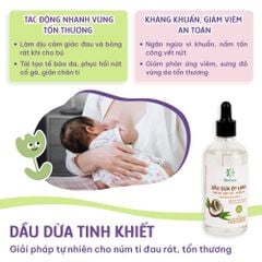 Dầu Dừa Ép Lạnh Herbee 2in1, Massage Cho Trẻ Sơ Sinh, Hỗ Trợ Mẹ Phục Hồi Nứt Đầu Ti và Cổ Gà Nhẹ (100ml)