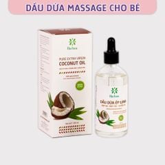 Dầu Dừa Ép Lạnh Herbee 2in1, Massage Cho Trẻ Sơ Sinh, Hỗ Trợ Mẹ Phục Hồi Nứt Đầu Ti và Cổ Gà Nhẹ (100ml)