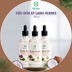 Dầu Dừa Ép Lạnh Herbee 2in1, Massage Cho Trẻ Sơ Sinh, Hỗ Trợ Mẹ Phục Hồi Nứt Đầu Ti và Cổ Gà Nhẹ (100ml)