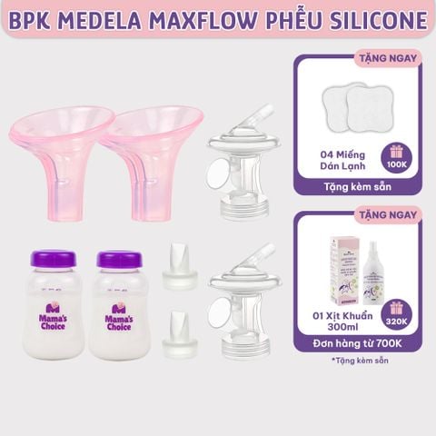 Bộ Phụ Kiện Hút Sữa Phễu Silicone Cho Máy Medela MaxFlow, Swing Maxi, Freestyle, Sonata, Freestyle Flex, Nhiều Size Phễu