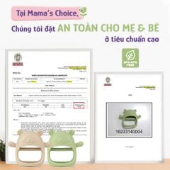 Gặm Nướu Mama's Choice Cao Cấp Cho Bé, Kiểm Định An Toàn Quốc Tế, Chất Liệu Silicone Bạch Kim, Có Hộp Bảo Quản