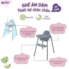 Ghế Ăn Dặm Mama's Choice, Ghế Cho Bé Tập Ăn Dặm, Kiểu Dáng Chắc Chắn Dễ Tháo Lắp và Vệ Sinh