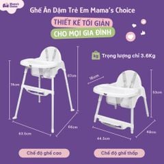 Ghế Ăn Dặm Mama's Choice, Ghế Cho Bé Từ 6 Tháng, Chắc Chắn, Dễ Tháo Lắp & Vệ Sinh