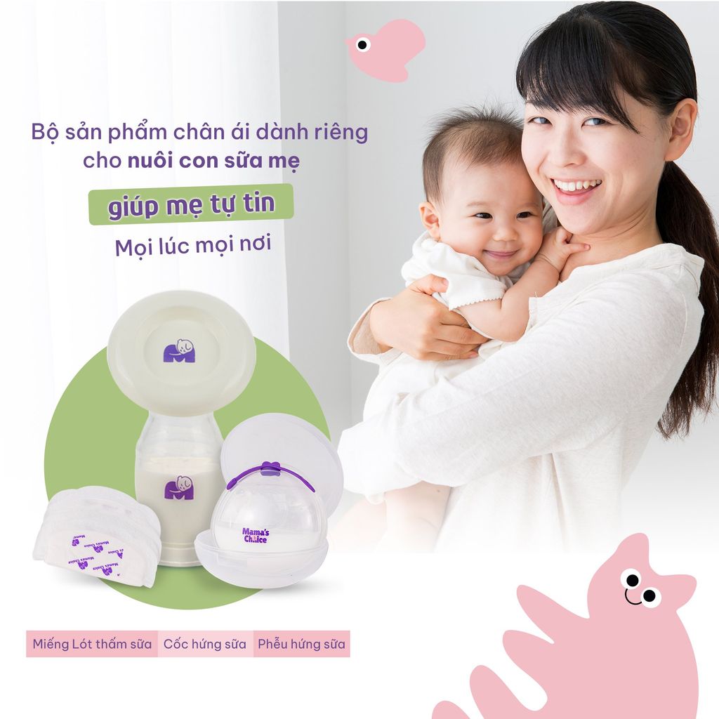 Combo Cốc Hứng Sữa, Phễu Hứng Sữa và Lót Thấm Sữa Mama's Choice, Tiện Lợi Tiết Kiệm Cho Mẹ Bầu và Sau Sinh