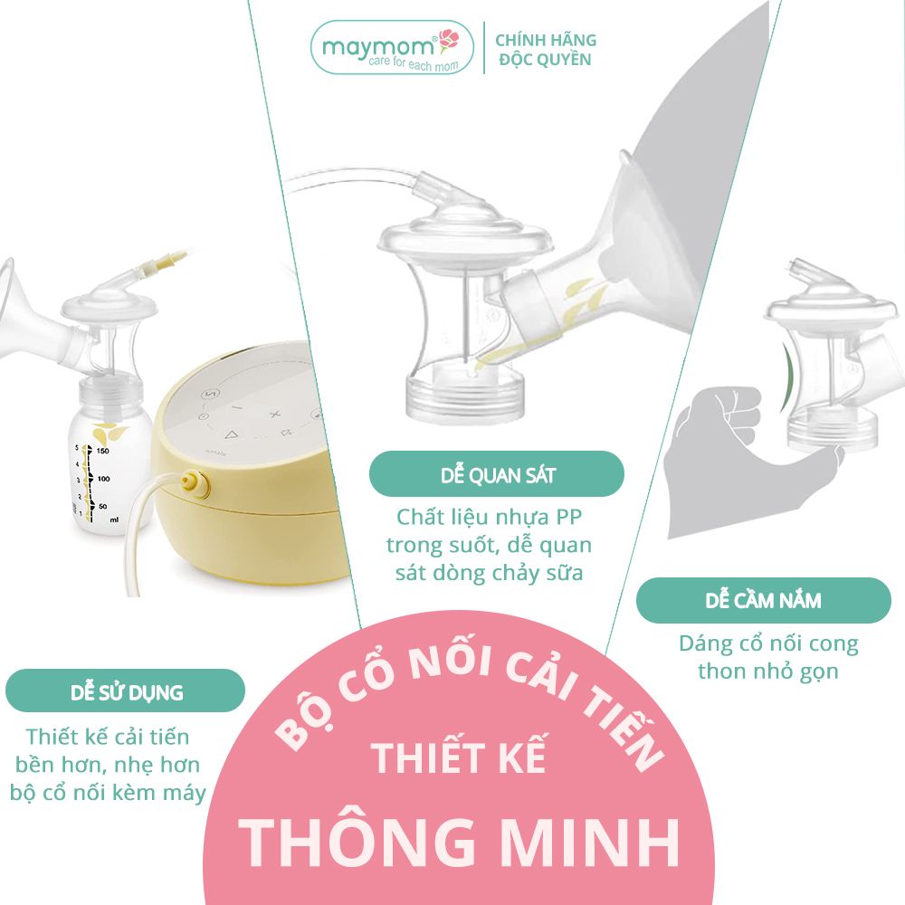 Cổ Nối Máy Hút Sữa Medela 5 Chi Tiết Thương Hiệu Maymom, Tương Thích Máy Medela MaxFlow, Freestyle, SwingMaxi, Sonata