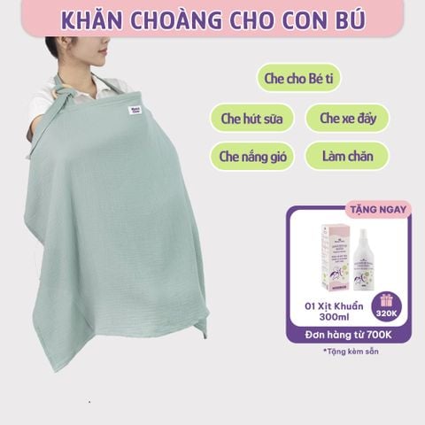 Khăn Choàng Cho Bé Bú Mama's Choice, Chất Liệu Vải Muslin Cao Cấp Mềm Mại Thoáng Khí và Độ Bền Cao