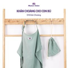 Khăn Choàng Cho Bé Bú Mama's Choice, Chất Liệu Vải Muslin Cao Cấp Mềm Mại Thoáng Khí và Độ Bền Cao