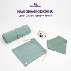 Khăn Choàng Cho Bé Bú Mama's Choice, Chất Liệu Vải Muslin Cao Cấp Mềm Mại Thoáng Khí và Độ Bền Cao