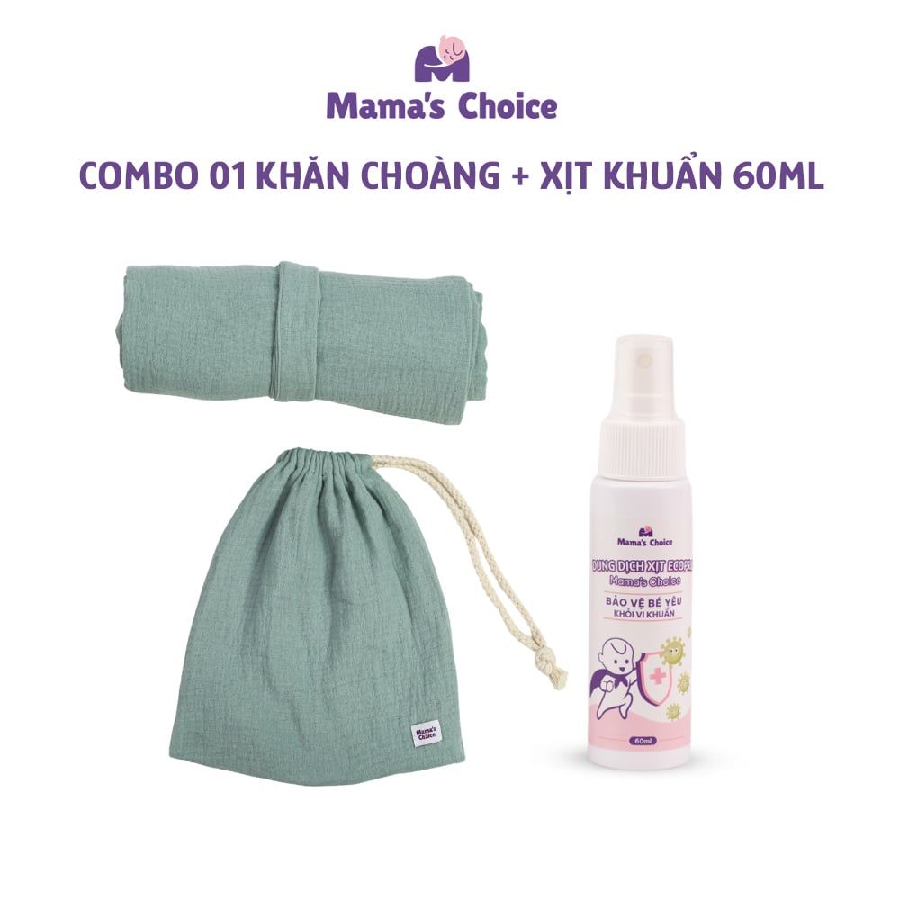 Khăn Choàng Cho Bé Bú Mama's Choice, Chất Liệu Vải Muslin Cao Cấp Mềm Mại Thoáng Khí và Độ Bền Cao