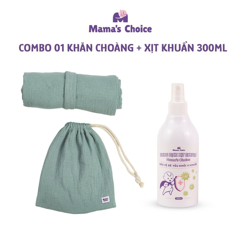 Khăn Choàng Cho Bé Bú Mama's Choice, Chất Liệu Vải Muslin Cao Cấp Mềm Mại Thoáng Khí và Độ Bền Cao