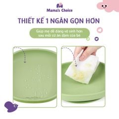 Khay Ăn Dặm Silicone Cho Bé Phiên Bản Mới Mama's Choice, Gọn Hơn, Dễ Vệ Sinh Hơn