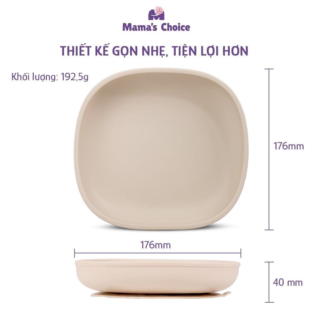 Khay Ăn Dặm Silicone Cho Bé Phiên Bản Mới Mama's Choice, Gọn Hơn, Dễ Vệ Sinh Hơn