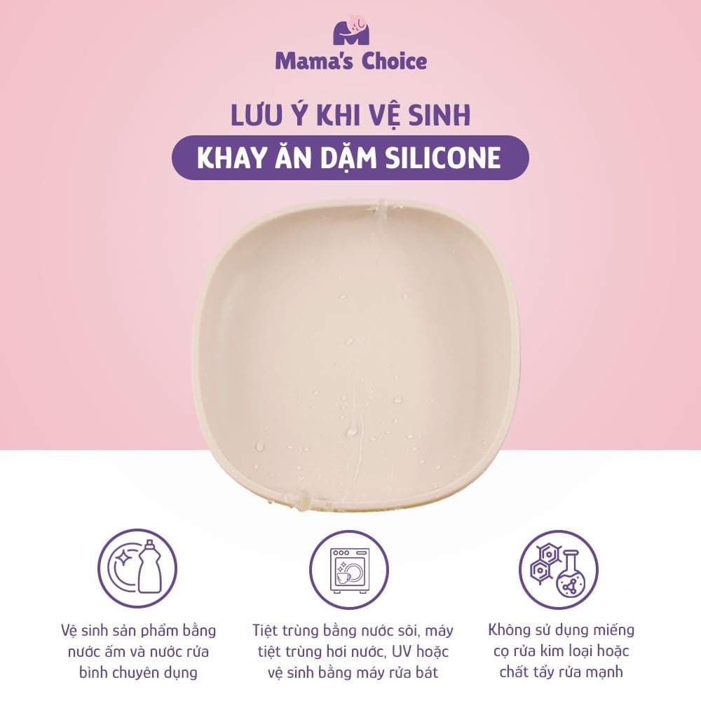 Khay Ăn Dặm Silicone Cho Bé Phiên Bản Mới Mama's Choice, Gọn Hơn, Dễ Vệ Sinh Hơn
