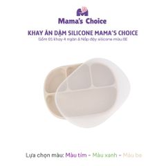 Bộ Ăn Dặm Cho Bé Thương Hiệu Mama's Choice, Combo Bát-Khay-Yếm-Thìa-Cốc Silicone Cao Cấp