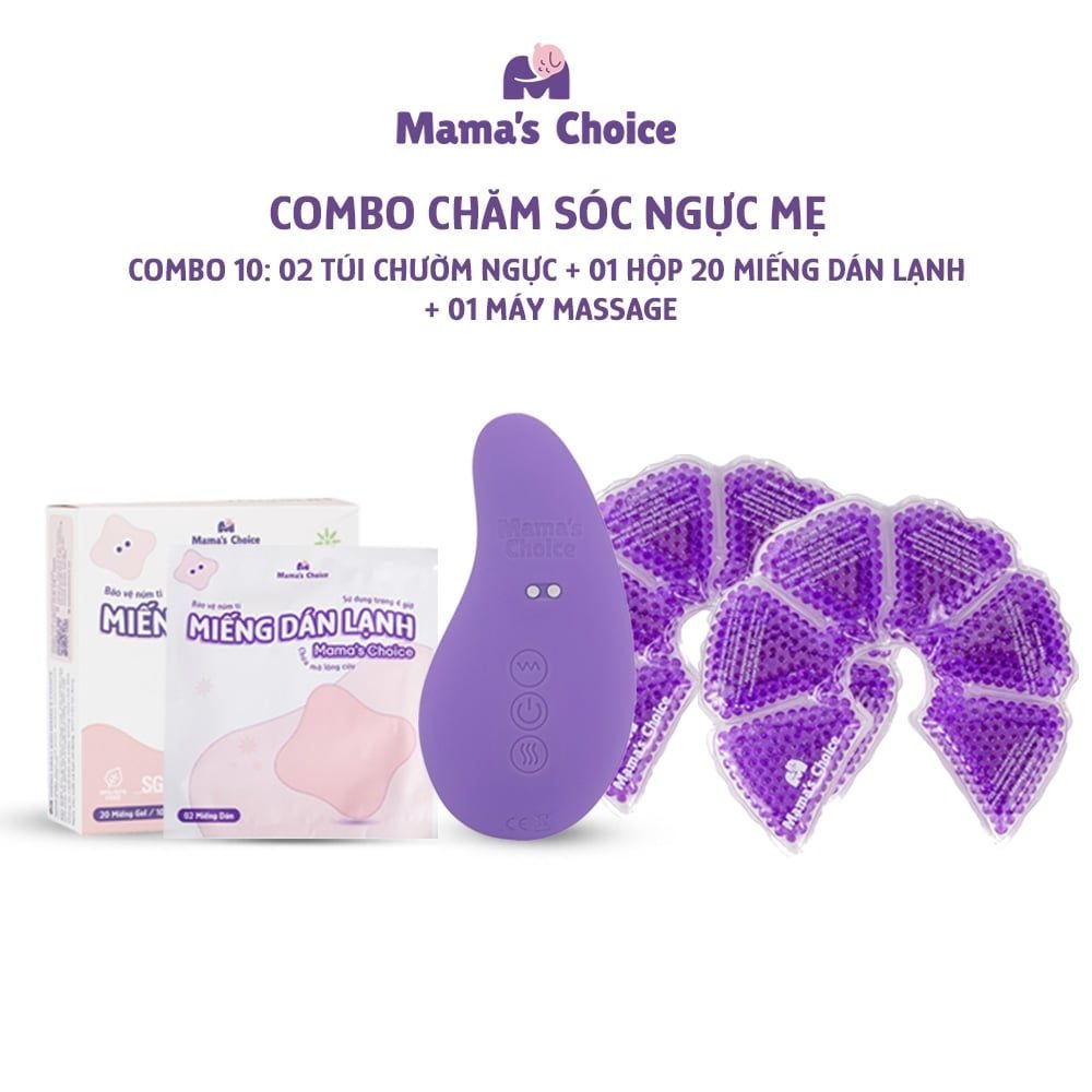 Combo Núm Trợ Ti, Túi Chườm Ngực, Máy Thông Tắc Tia Sữa, Miếng Dán Lạnh Mama's Choice - Combo Chăm Sóc Ngực Mẹ