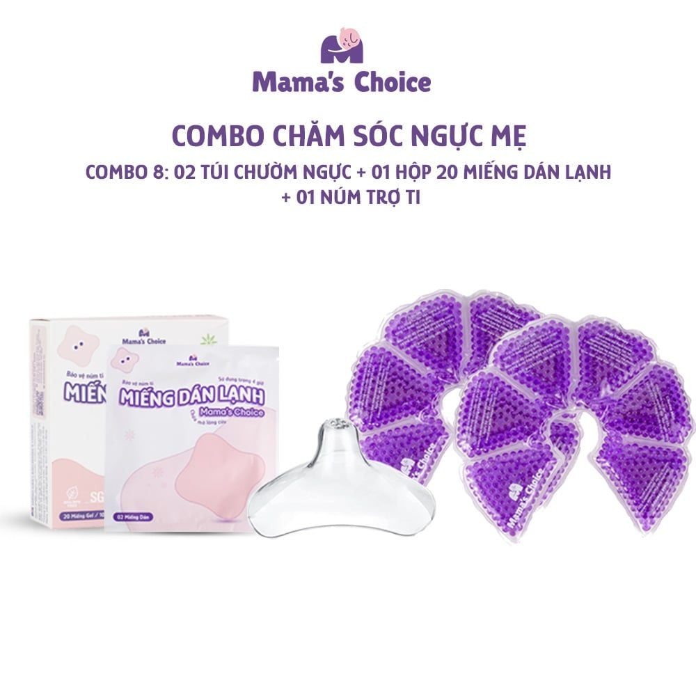 Combo Núm Trợ Ti, Túi Chườm Ngực, Máy Thông Tắc Tia Sữa, Miếng Dán Lạnh Mama's Choice - Combo Chăm Sóc Ngực Mẹ