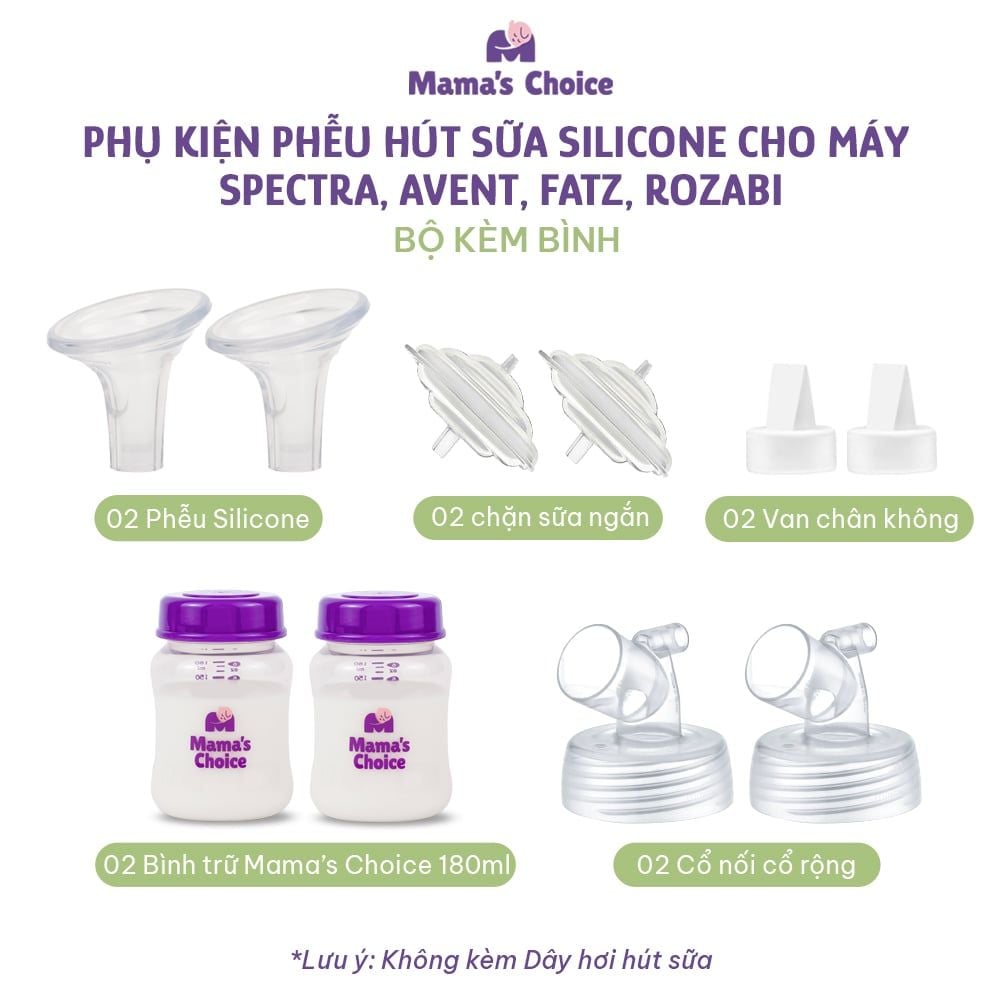 Phụ Kiện Hút Sữa Phễu Silicone Cho Máy Spectra Avent Fazt, Vắt Sữa Êm Ái và Hiệu Quả, Nhiều Lựa Chọn Size