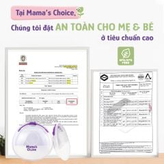 Phễu Hứng Sữa Mama's Choice, Chất Liệu Silicone Cao Cấp, Có Nút Đậy Chống Tràn và Dây Đeo Chống Rơi (Hộp 2 Cái)