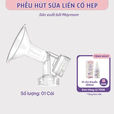 Phễu Hút Sữa Liền Cổ Nối Maymom, Phụ Kiện Thay Thế Máy Vắt Sữa Medela Pump-Sonata-Freestyle-Swing