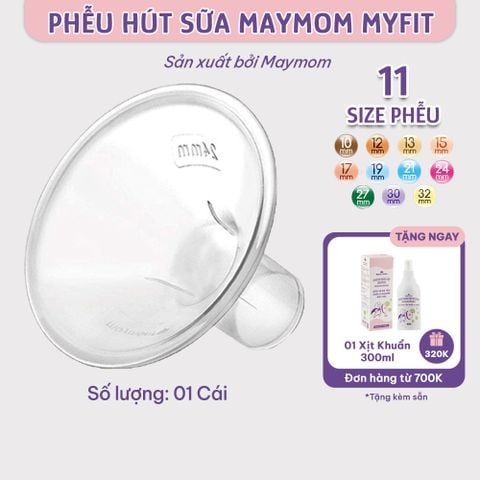 Phễu Hút Sữa Maymom Myfit, Phụ Kiện Thay Thế Máy Vắt Sữa Medela, Spectra, Avent, Unimom, Rozabi, Cimilre (1 cái)
