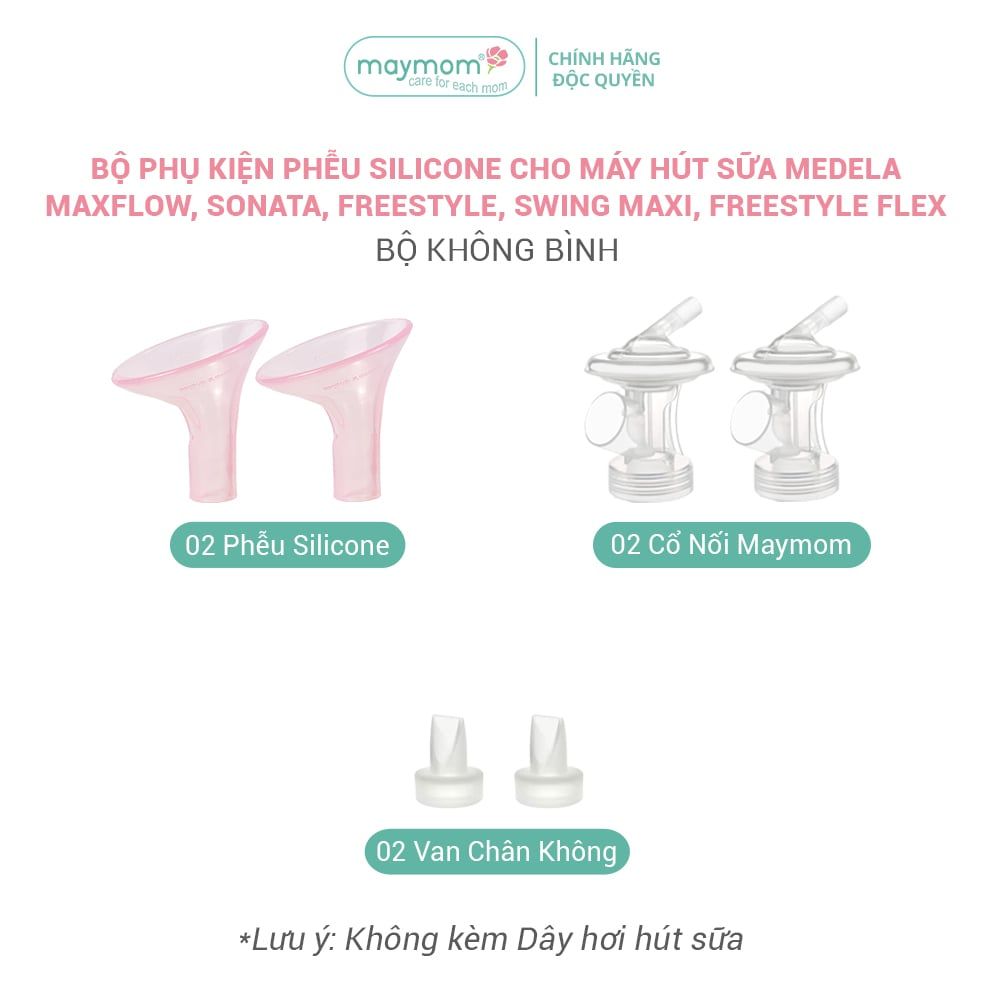 Bộ Phụ Kiện Hút Sữa Phễu Silicone Cho Máy Medela MaxFlow, Swing Maxi, Freestyle, Sonata, Freestyle Flex, Nhiều Size Phễu