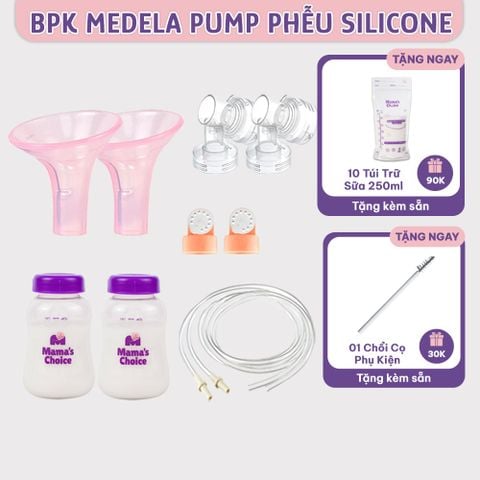 Bộ Phụ Kiện Hút Sữa Phễu Silicone Dùng Cho Máy Medela Pump In Style Advanced, Kiểm Định An Toàn, Hút Sữa Êm Ái Hiệu Quả