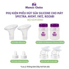 Phụ Kiện Hút Sữa Cải Tiến Phễu Silicone Cho Máy Spectra, Avent, Fazt, Rozabi, Vắt Sữa Êm Ái, Kiểm Định An Toàn Quốc Tế