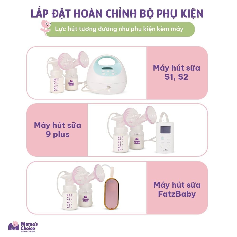 Phụ Kiện Hút Sữa Cải Tiến Phễu Silicone Cho Máy Spectra, Avent, Fazt, Rozabi, Vắt Sữa Êm Ái, Kiểm Định An Toàn Quốc Tế