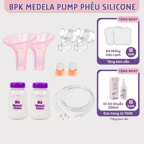 Bộ Phụ Kiện Hút Sữa Phễu Silicone Dùng Cho Máy Medela Pump In Style Advanced, Kiểm Định An Toàn, Hút Sữa Êm Ái Hiệu Quả
