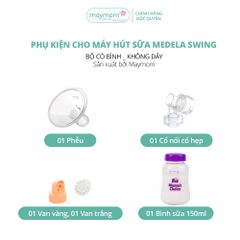 Bộ Phụ Kiện Máy Hút Sữa Medela Swing Thương Hiệu Maymom, Phễu Size Từ 10-32mm
