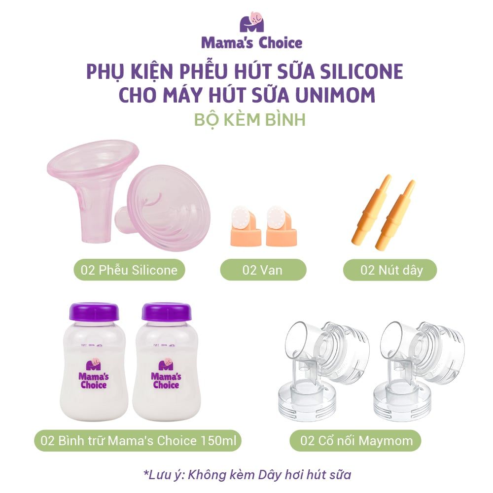 Phụ Kiện Hút Sữa Phễu Silicone Cho Máy Unimom, Kiểm Định An Toàn Quốc Tế, Vắt Sữa Êm Ái và Hiệu Quả