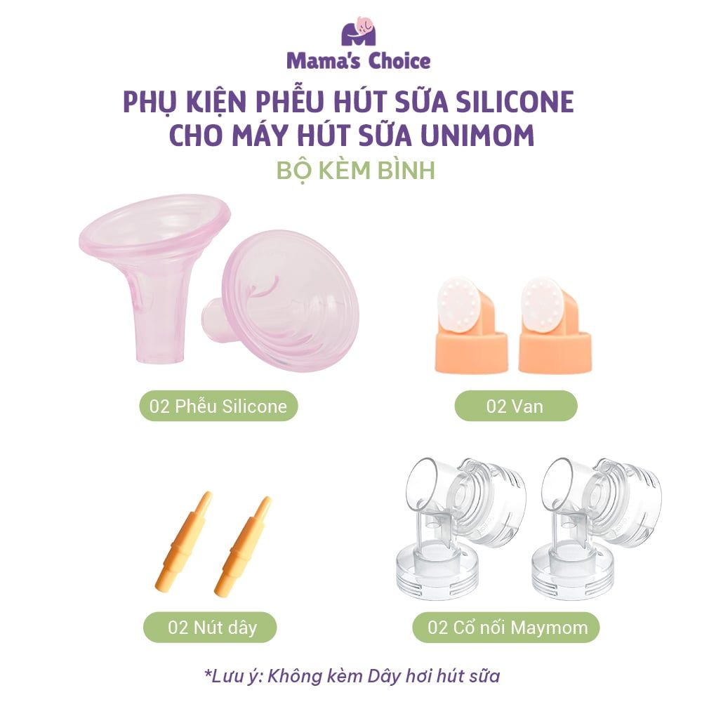 Phụ Kiện Hút Sữa Phễu Silicone Cho Máy Unimom, Kiểm Định An Toàn Quốc Tế, Vắt Sữa Êm Ái và Hiệu Quả