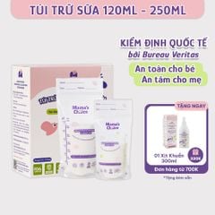 Túi Trữ Sữa Mama's Choice Dung Tích 120ml-250ml, Bảo Quản Sữa Mẹ An Toàn, 2 Khóa Zipper Chống Rò Rỉ (Hộp 30 túi)