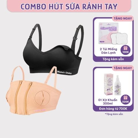 Combo Hỗ Trợ Hút Sữa Rảnh Tay, Áo Hút Sữa và Áo Lót Ngực Đa Năng Mama's Choice, Tăng Hiệu Quả Giảm Gánh Nặng Cho Mẹ