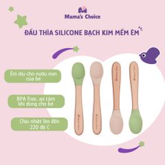 [Mẫu mới] Thìa Ăn Dặm Silicone Mama's Choice, Chất Liệu Mềm Mại và An Toàn Kiểm Định Quốc Tế Bureau Veritas