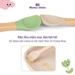 [Mẫu mới] Thìa Ăn Dặm Silicone Mama's Choice, Chất Liệu Mềm Mại và An Toàn Kiểm Định Quốc Tế Bureau Veritas