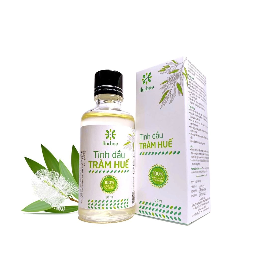 Dầu Tràm Cho Bé Sơ Sinh Thương Hiệu Herbee, Giữ Ấm Phòng Ho Chống Muỗi Côn Trùng, Chiết Xuất Nguyên Chất Từ Lá Tràm Huế