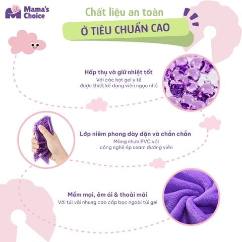 Túi Chườm Ngực Mama's Choice, Chườm Nóng Lạnh Giúp Mẹ Thông Tắc Tia Sữa, Kích Sữa, Giảm Đau Ti Hiệu Quả, Hộp 2 Túi