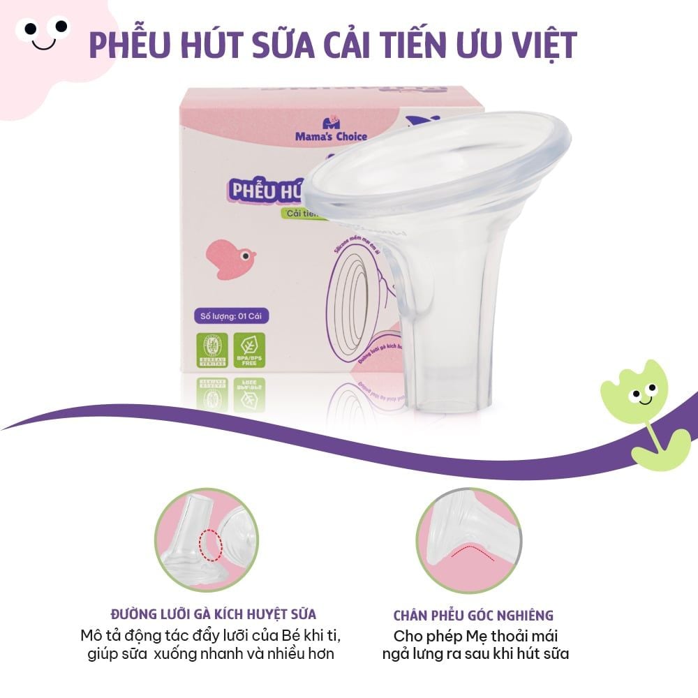 Phụ Kiện Hút Sữa Phễu Silicone Cho Máy Spectra Avent Fazt, Vắt Sữa Êm Ái và Hiệu Quả, Nhiều Lựa Chọn Size