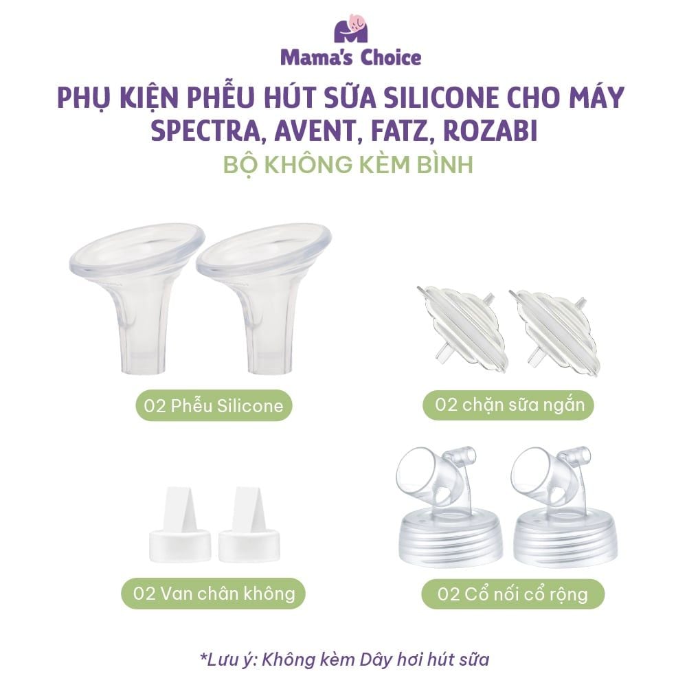 Phụ Kiện Hút Sữa Phễu Silicone Cho Máy Spectra Avent Fazt, Vắt Sữa Êm Ái và Hiệu Quả, Nhiều Lựa Chọn Size