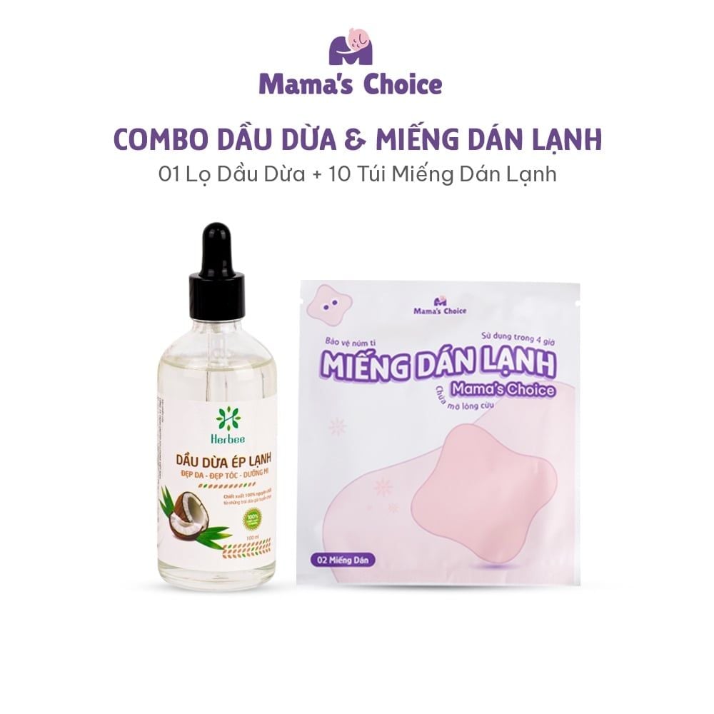 Dầu Dừa Ép Lạnh Herbee 2in1, Massage Cho Trẻ Sơ Sinh, Hỗ Trợ Mẹ Phục Hồi Nứt Đầu Ti và Cổ Gà Nhẹ (100ml)