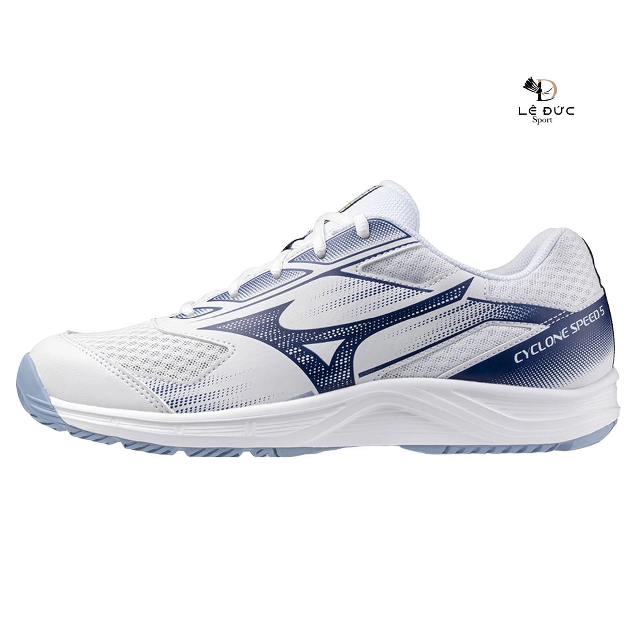 Giày Cầu Lông Mizuno Cyclone Speed 5 - Trắng Xanh Dương