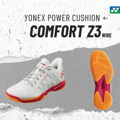 Giày cầu lông Yonex Power Cushion Comfort Z3 Wide (Off White/Red) 2025